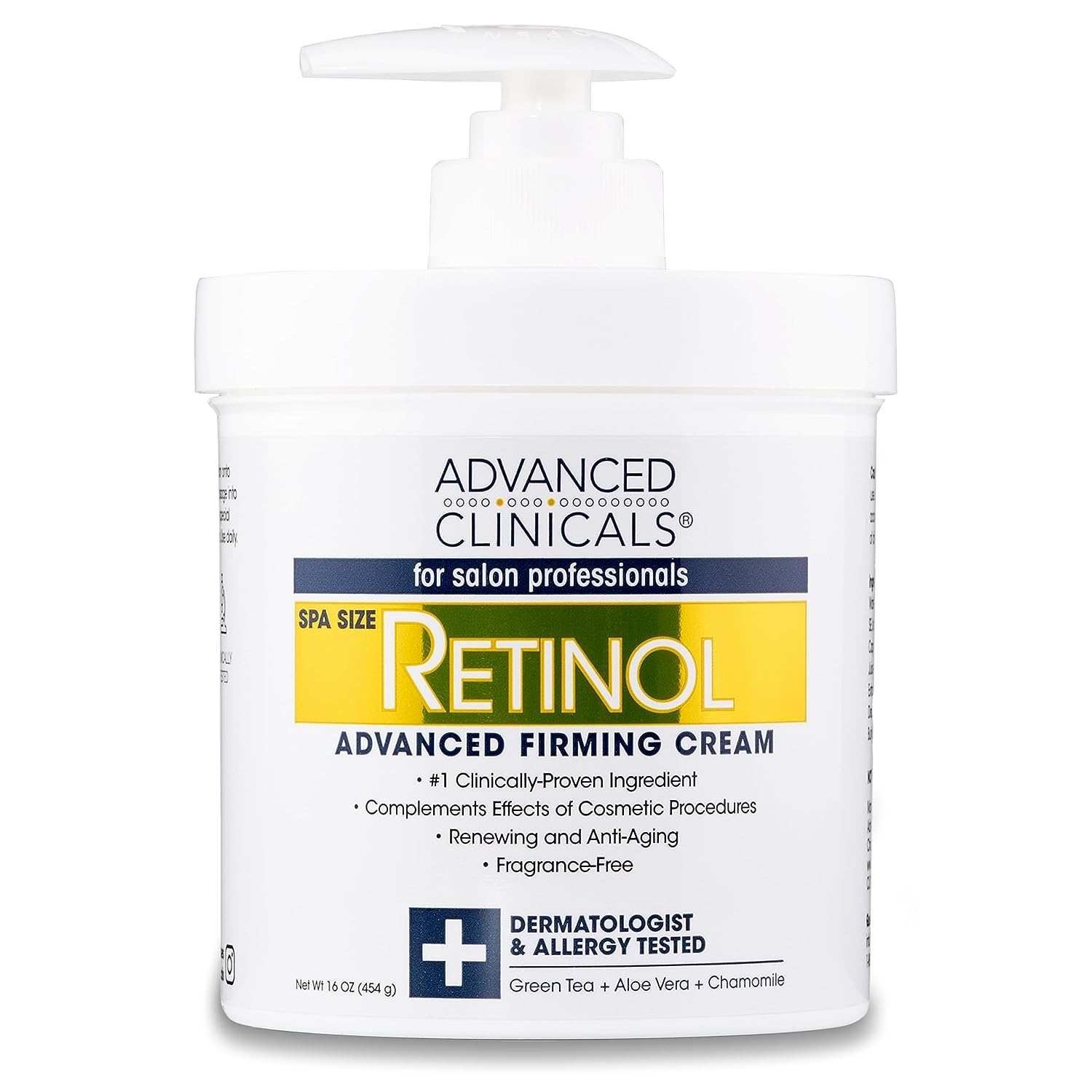 Advanced Clinicals Retinol Body Lotion Moisturizer Face Lotion &amp; Body Cream | Crepey Skin Care Treatment | Fragrance Free Retinol Cream Targets Look Of Crepe Skin, Wrinkles, Sagging Skin, Large 16 Oz