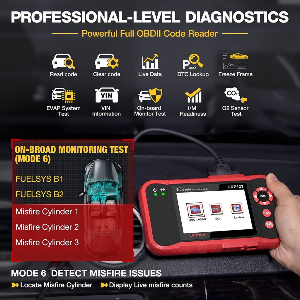 2023 Newest OBD2 Scanner CRP123 Elite: Diagnose Engine/ABS/SRS/Transmission &amp; Read SRS Airbag Codes - Lifetime Updates!