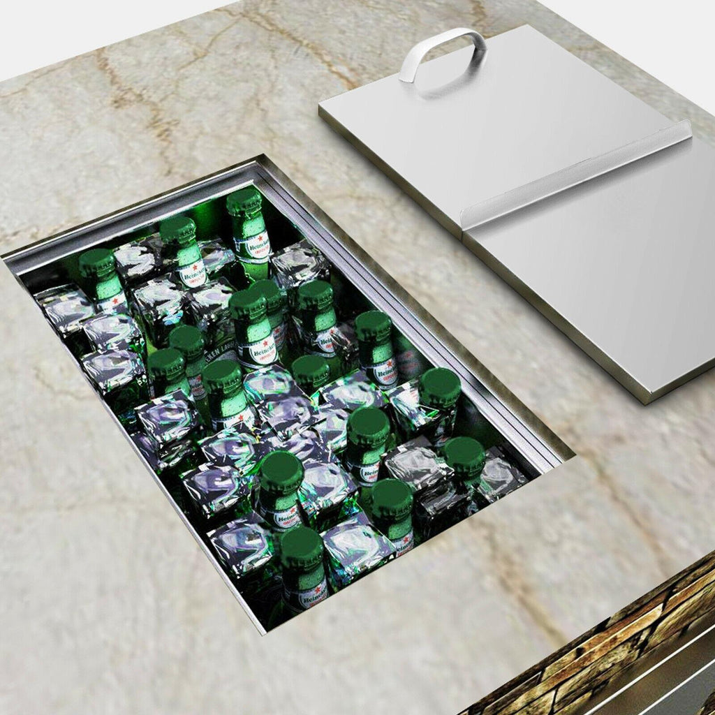 7 Sizes Drop In Ice Chest Bin Boxes W/ Cover  Steel Outdoor/Indoor 304