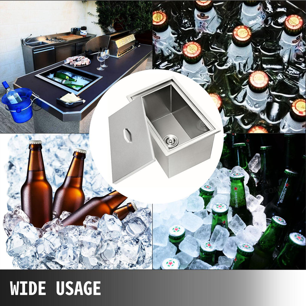 7 Sizes Drop In Ice Chest Bin Boxes W/ Cover  Steel Outdoor/Indoor 304