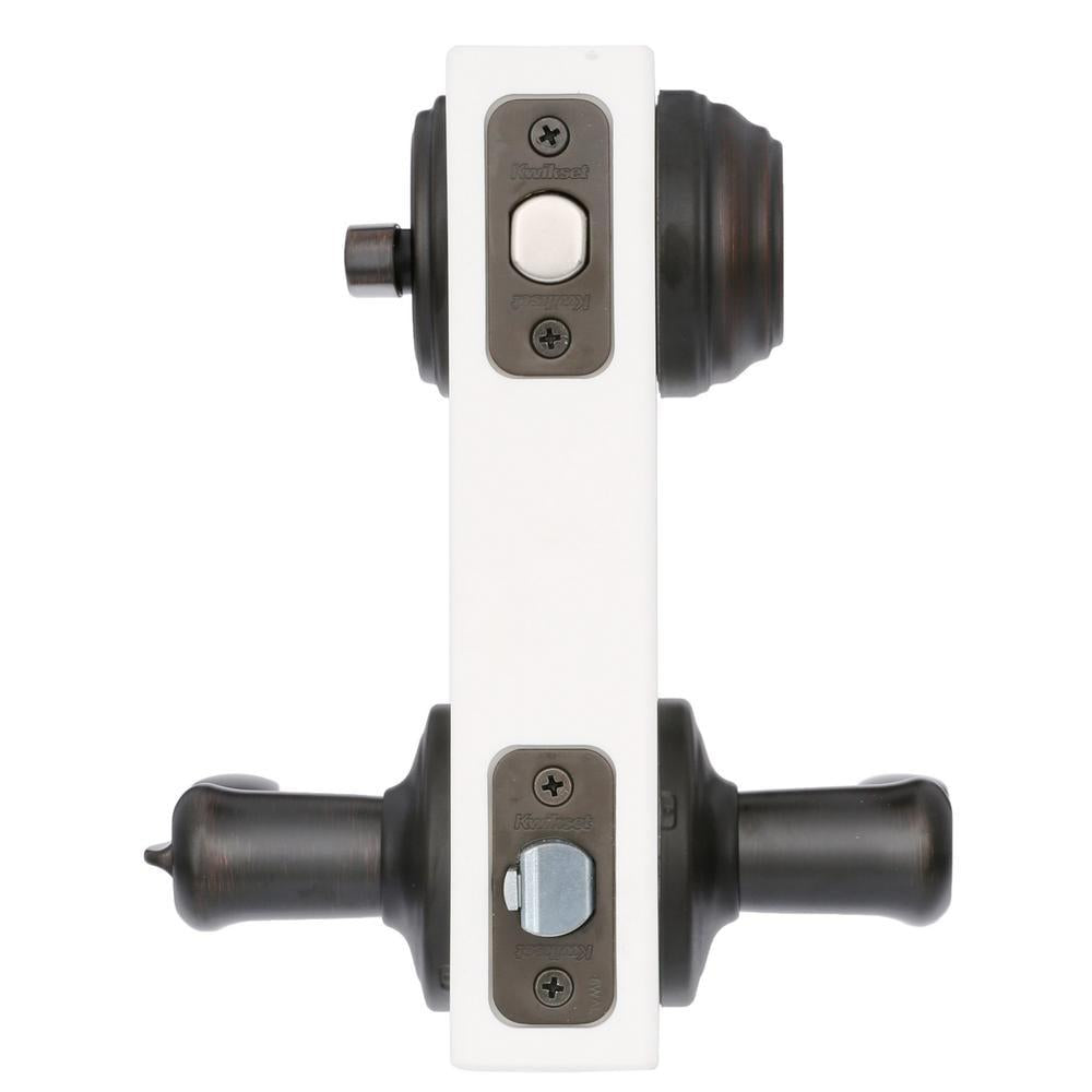 Tustin Venetian Bronze ExteriorEntry Door Lever and Single Cylinder Deadbolt Combo Pack Featuring SmartKey Security
