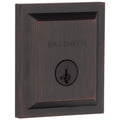 Square Venetian Bronze Low Profile Single Cylinder Deadbolt Featuring SmartKey Security