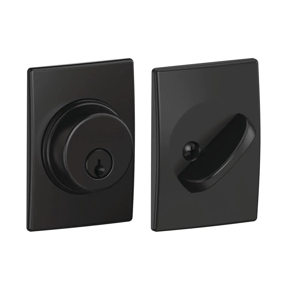 Century Matte Black Single Cylinder Deadbolt