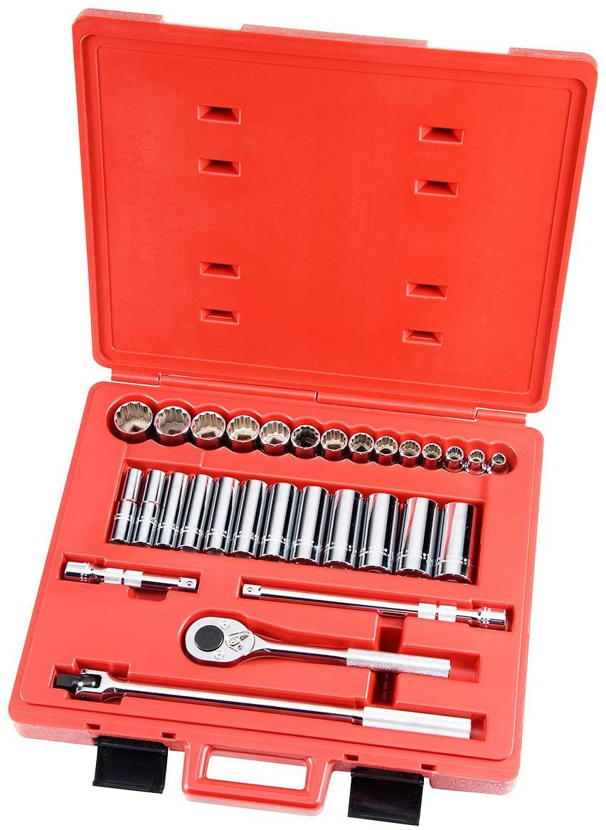 Stanley Proto J54126 30 Piece 12 Point 1/2" Drive Socket Set