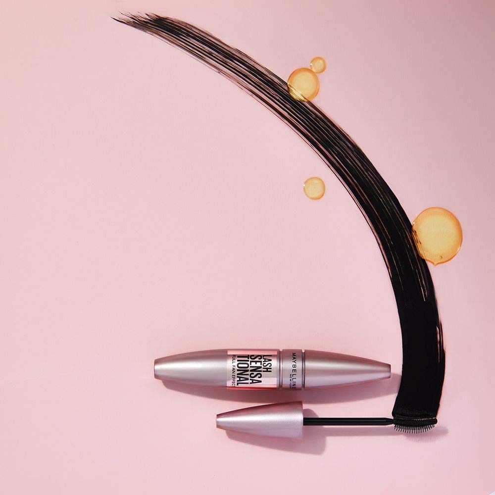 Maybelline New York Lash Sensational Washable Mascara, Lengthening and Volumizing for a Full Fan Effect, Very Black, 1 Count