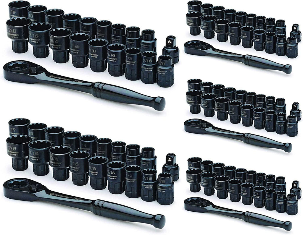 Crescent 20 Pc. 3/8" Drive Pass-Thru X6 Standard Spline Mechanics Tool Set - CX6PT20-5 Pack