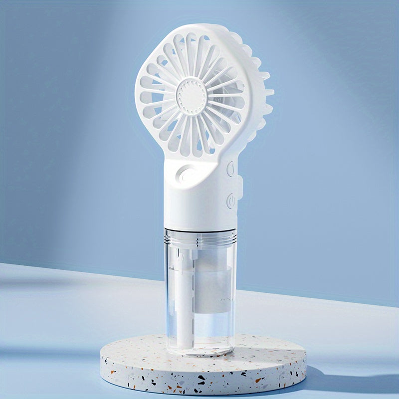 Portable Rechargeable Handheld Misting Fan - Battery Operated Mini Face Steamer for Travel &amp; Outdoors