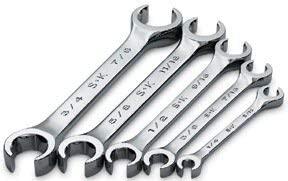 Sk Hand Tool LLC 381 5 Piece 6 Point Fractional Flare Nut Wrench Set