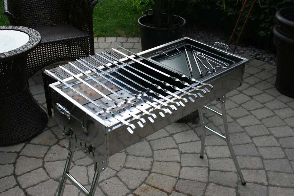STEEL CHARCOAL GRILL MANGAL SHISH  KABAB KABOB BBQ BARBECUE SHASHLIK