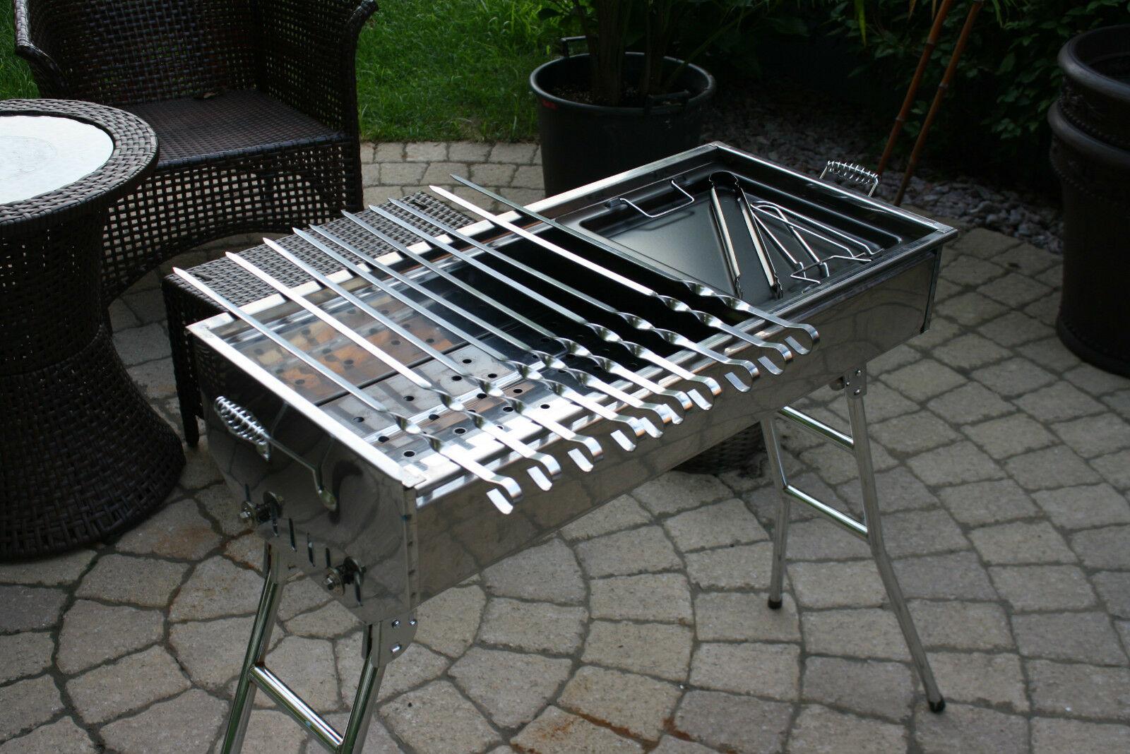 STEEL CHARCOAL GRILL MANGAL SHISH  KABAB KABOB BBQ BARBECUE SHASHLIK