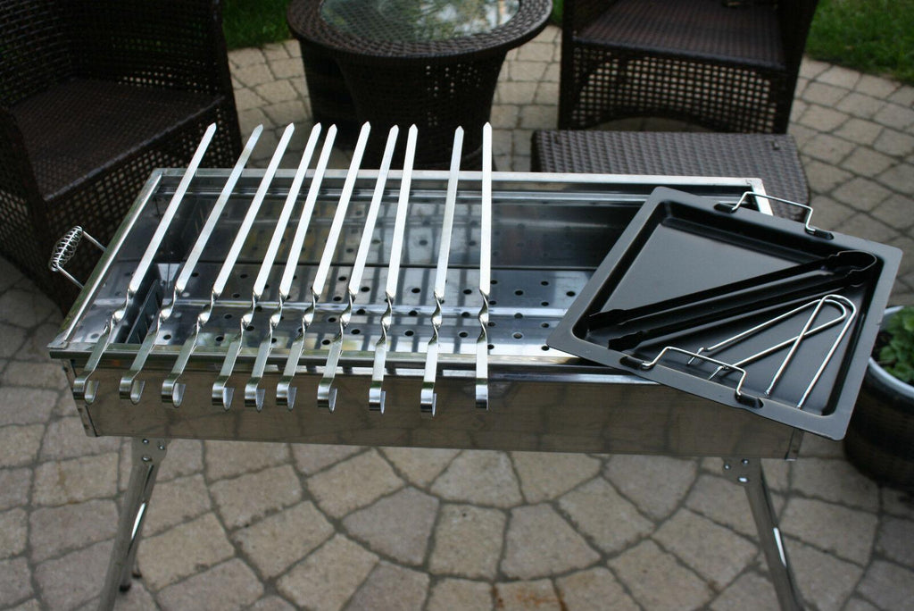STEEL CHARCOAL GRILL MANGAL SHISH  KABAB KABOB BBQ BARBECUE SHASHLIK