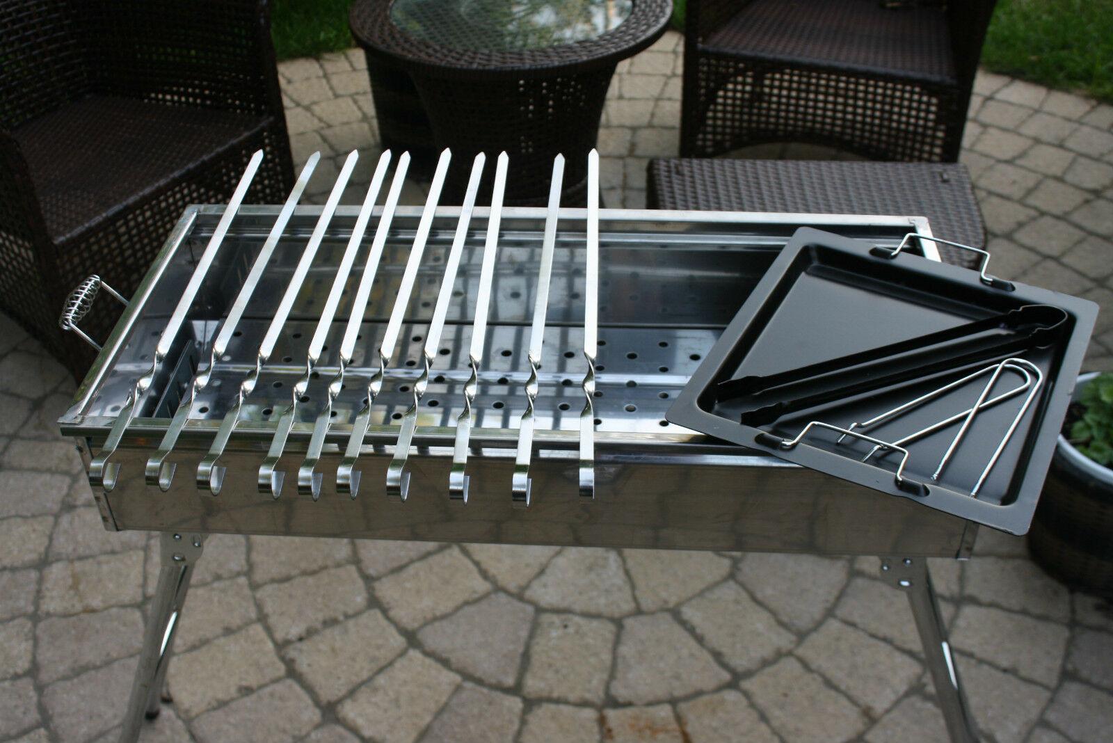 STEEL CHARCOAL GRILL MANGAL SHISH  KABAB KABOB BBQ BARBECUE SHASHLIK