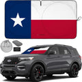 Autoamerics 1-Piece Windshield Sun Shade American Texas Flag USA Patriotic  - Foldable Car Front Window Sunshade for Sedans SUV Truck - Blocks Max UV Rays and Keeps Your Vehicle Cool - Medium