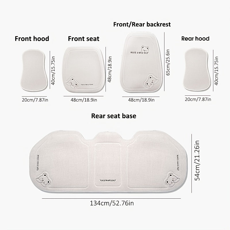 Car seat cartoon cute four seasons pad car butt pad simple car pad car seat pad back row non-slip breathable seat cover  car accessories