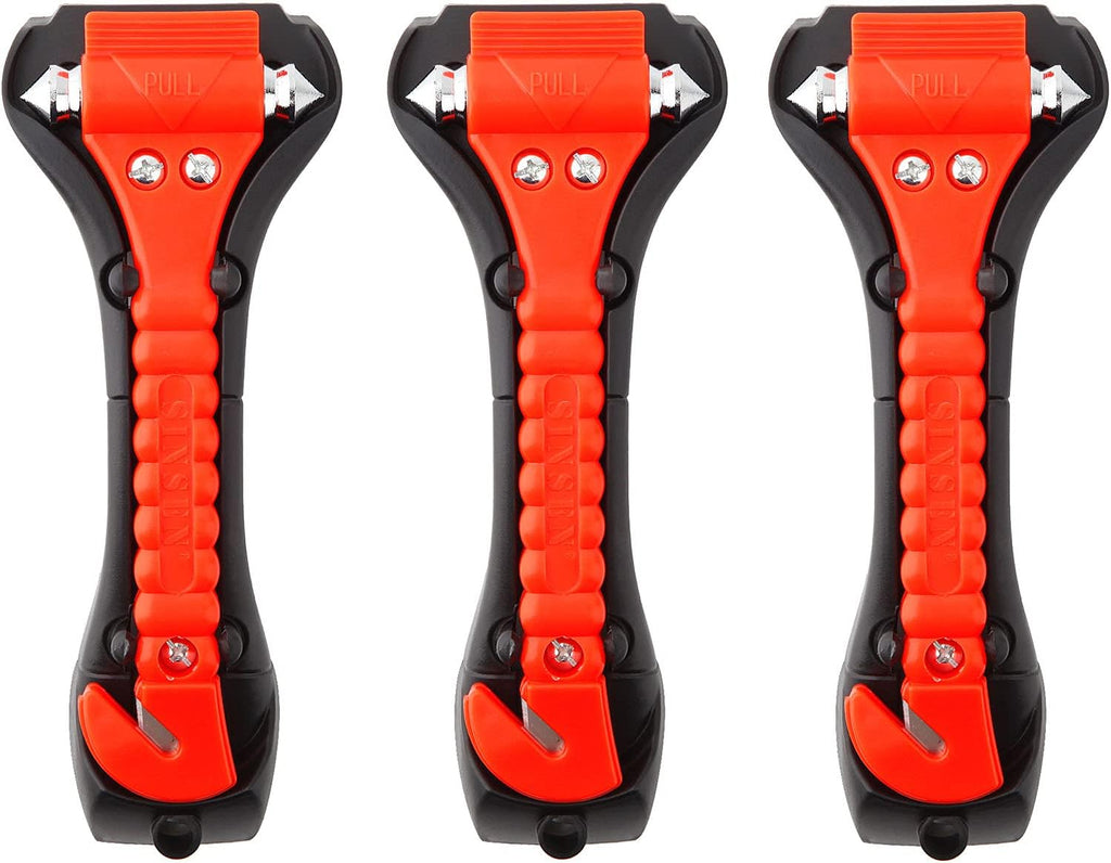 Car Safety Hammer Set of 3 Emergency Escape Tool Auto Car Window Glass Hammer Breaker and Seat Belt Cutter Escape 2-in-1 for Family Rescue &amp; Auto Emergency Escape Tools (3 PCS)