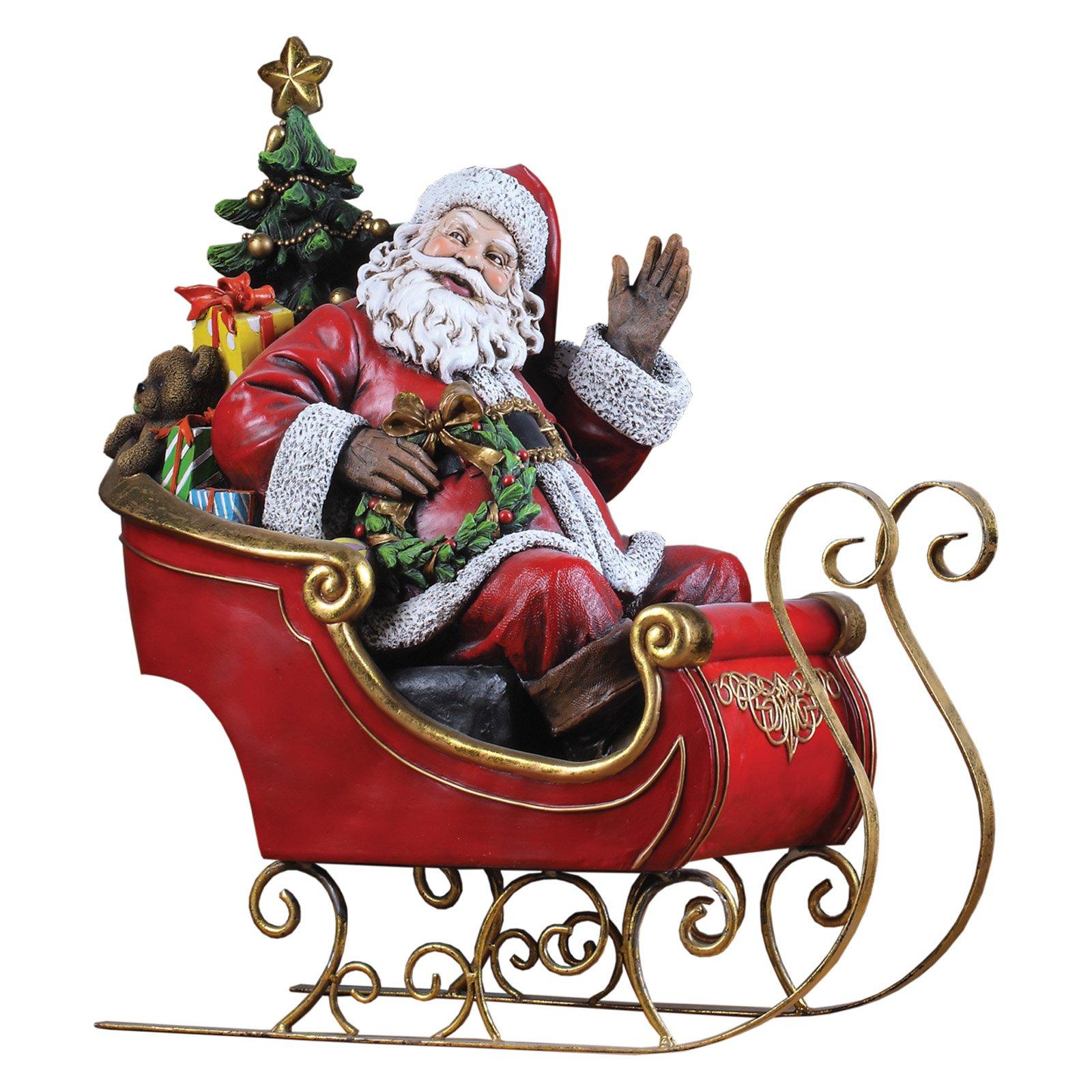 NAPCO 44365 Santa on Sleigh Decorative Figurine