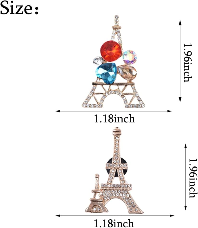 ZOSTLAND Rhinestone Car Decorative Clip,Car Air Fresheners,Iron Tower Car Air Vent Clip,Personalized Automotive Interior Decoration AccessTories,Car Decor Gift for women,Girl,man (2pcs Eiffel)