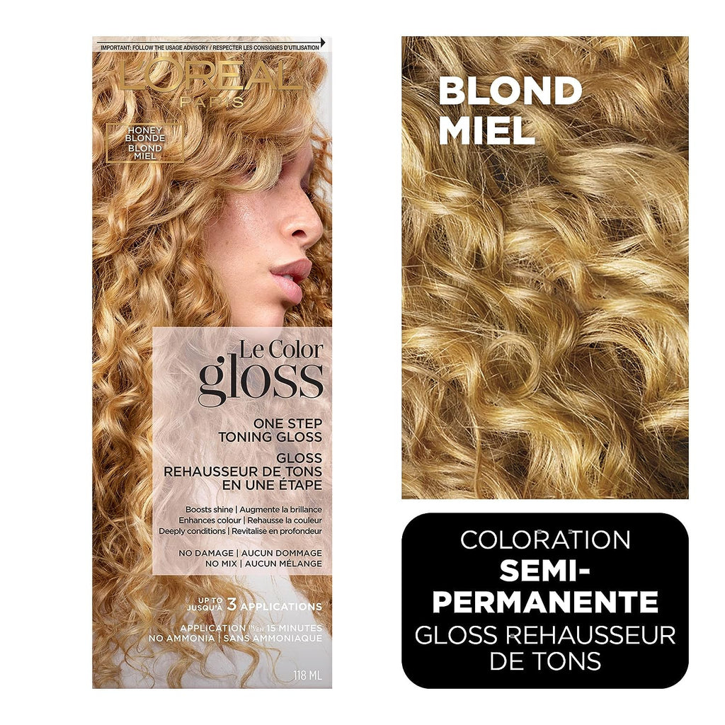L'Oreal Paris Le Color One Step Toning Hair Gloss, Honey Blonde, 4 Ounce (Pack of 2)