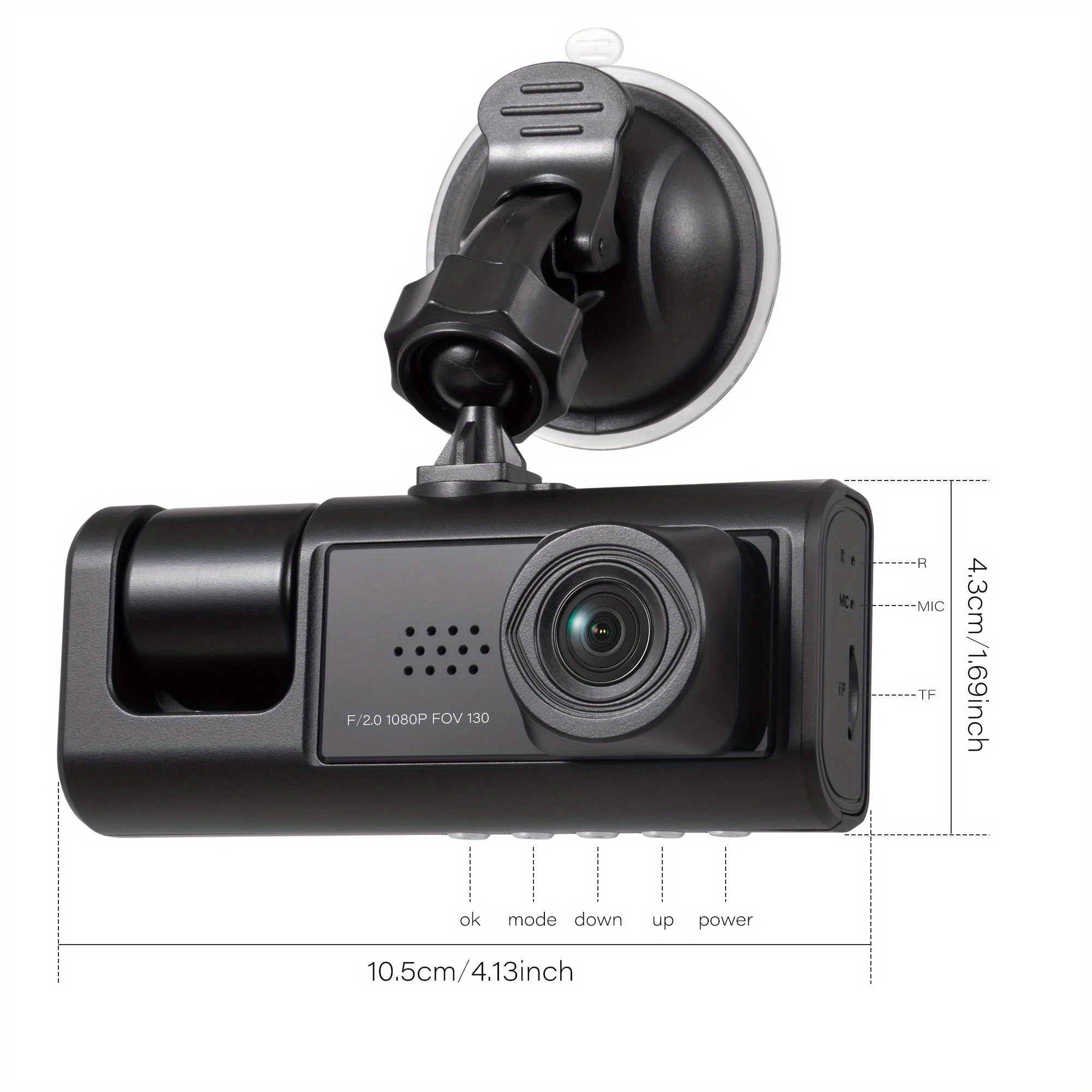 3 Camera Lens Car DVR 3-Channel Dash Cam HD 1080P Dash Camera Dual Lens Dashcam Video Recorder Black Box Car ParMonitoring Insede IR Night Vision