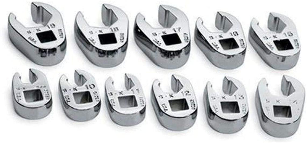 SK 4511 SuperKrome 11 Piece 3/8-Inch Drive 9-Millimeter to 19-Millimeter Flare Nut Crowfoot Wrench Set