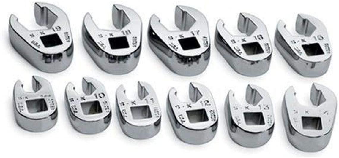 SK 4511 SuperKrome 11 Piece 3/8-Inch Drive 9-Millimeter to 19-Millimeter Flare Nut Crowfoot Wrench Set