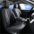 Coverado Leather Seat Covers Full Set, 5 Seats Universal for Cars, Waterproof Luxury Leatherette Cushions, Front and Rear Protectors, Auto Fit Most Vehicles Black