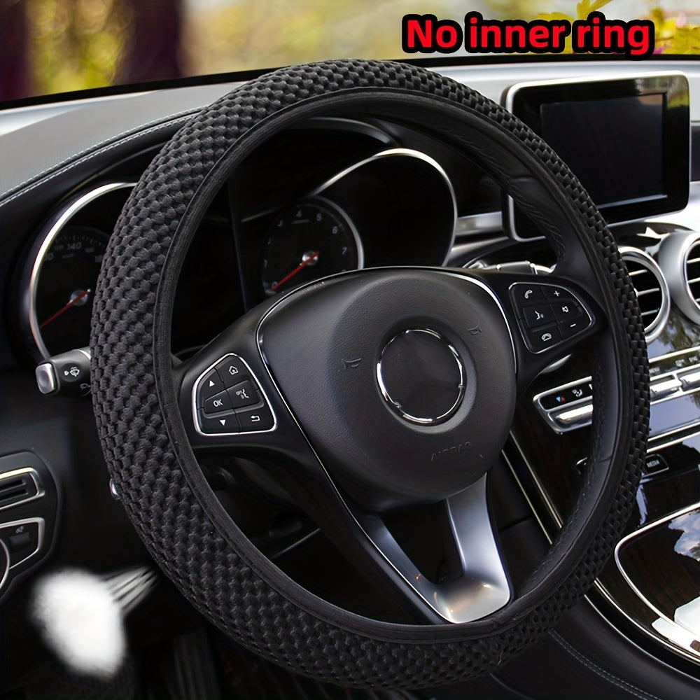 Three-dimensional Mesh Breathable Sweat-absorbing Comfortable Non-slip Car Steering Wheel Cover, Without Inner Ring Suitable For 14.57-14.96inch Auto Parts