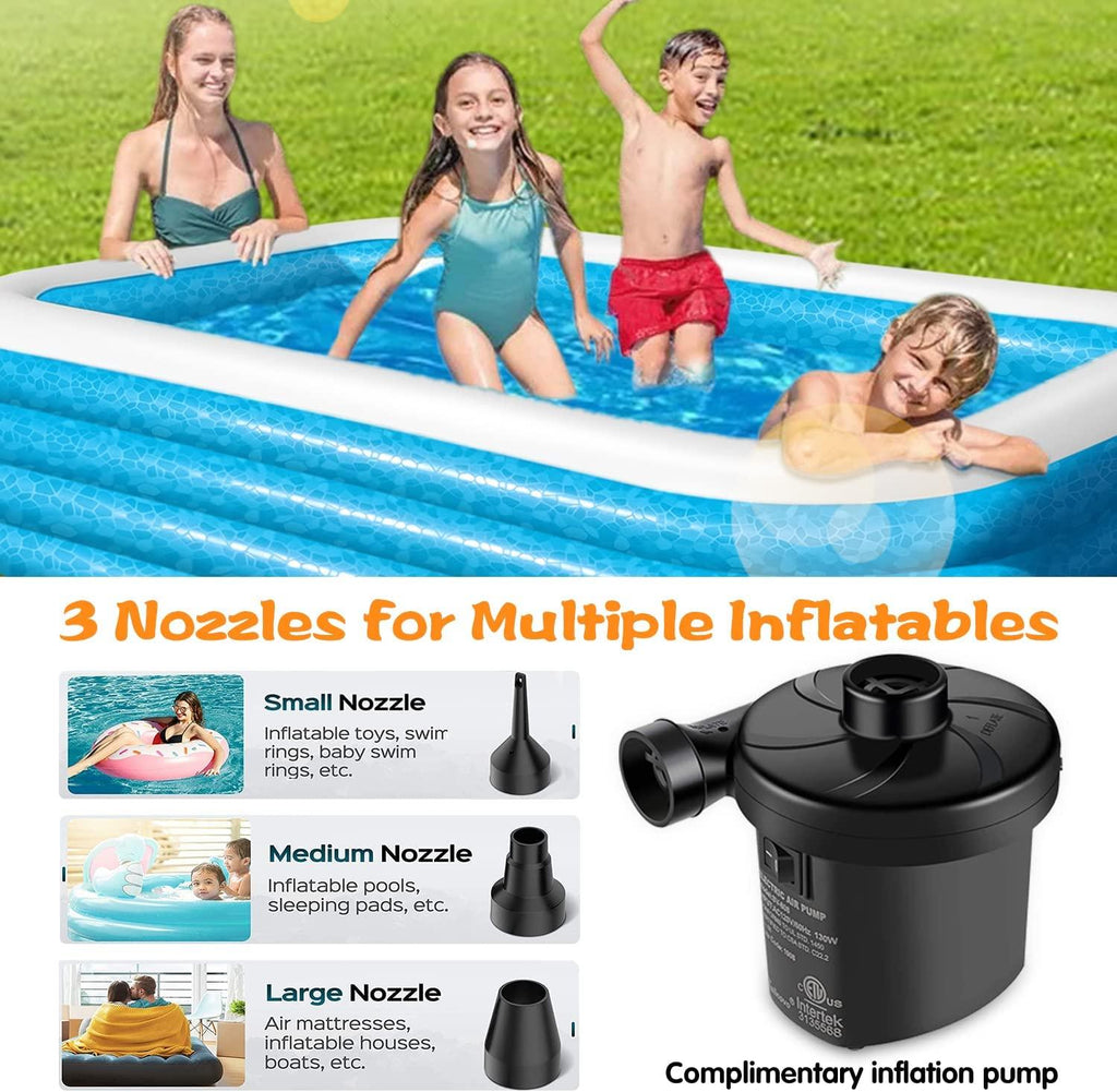 soarrucy 10ft 4 rings above ground pool for kids and adults 120x72x29in inflatable pool blue yyc001 0