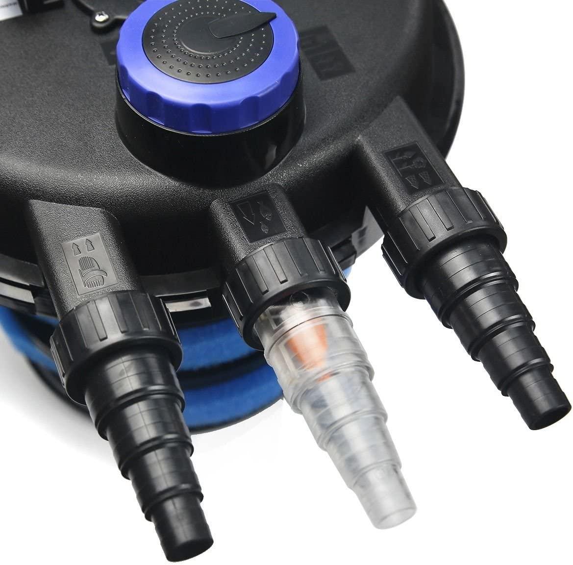10000L KOI Pond Fish Pressure Water Filter 13W Sterilizer 4000 Gallons Easy Backwash, Black