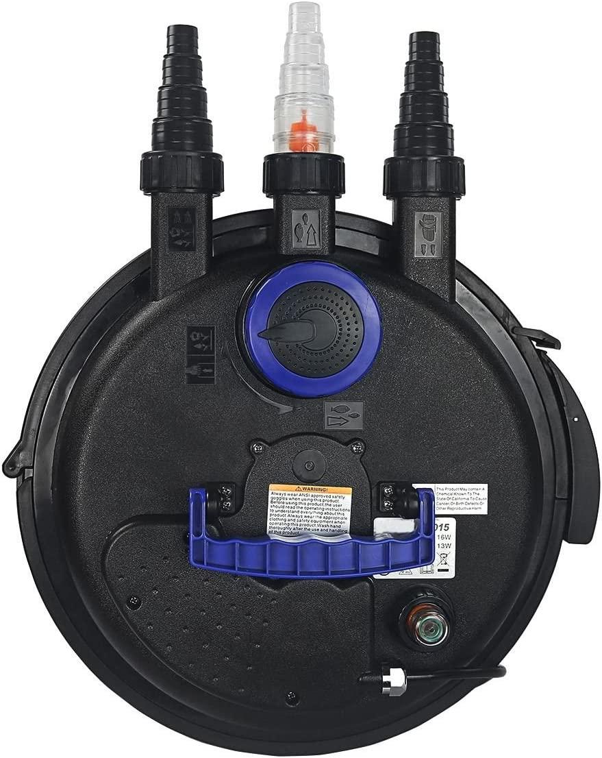 10000L KOI Pond Fish Pressure Water Filter 13W Sterilizer 4000 Gallons Easy Backwash, Black