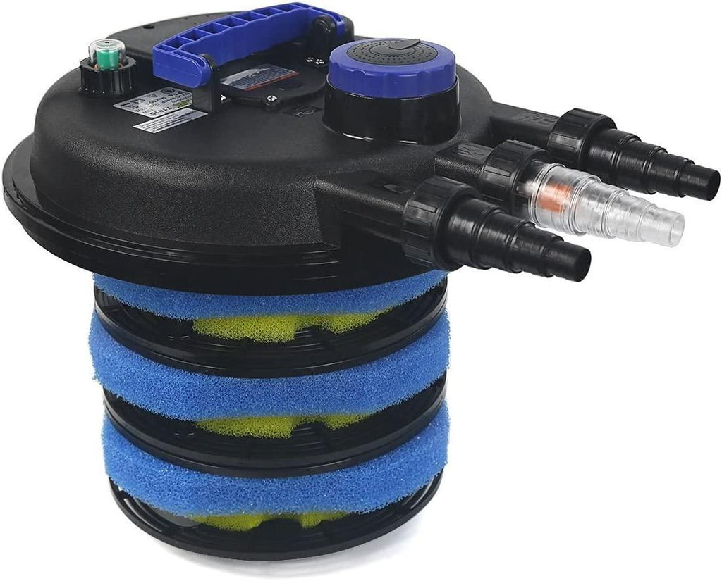 10000L KOI Pond Fish Pressure Water Filter 13W Sterilizer 4000 Gallons Easy Backwash, Black