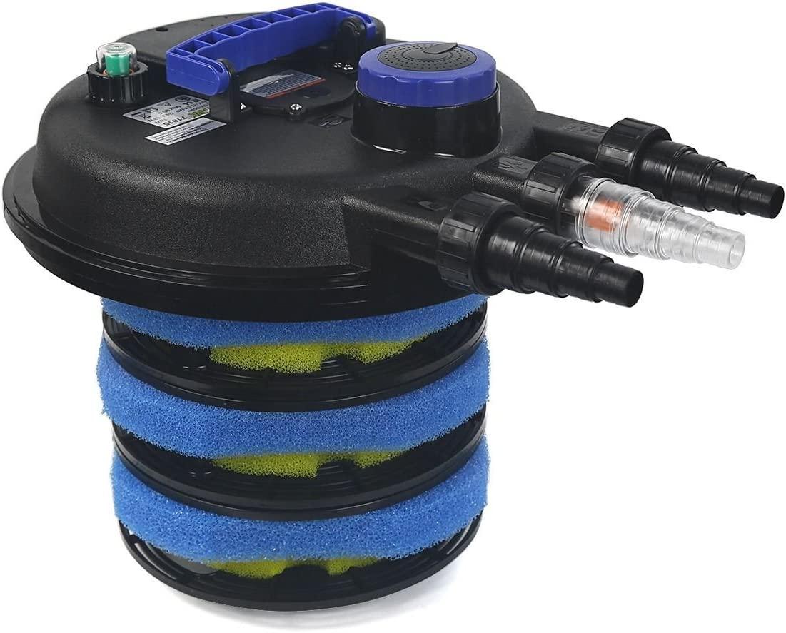 10000L KOI Pond Fish Pressure Water Filter 13W Sterilizer 4000 Gallons Easy Backwash, Black
