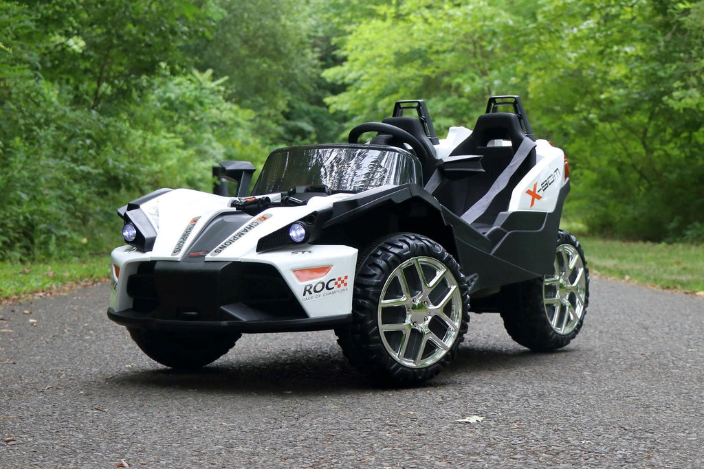 Slingshot - 2 Seater - 12v Kids Cars - Electric Motor Power Ride On Car with Remote- MP3-Aux Cord By First Drive