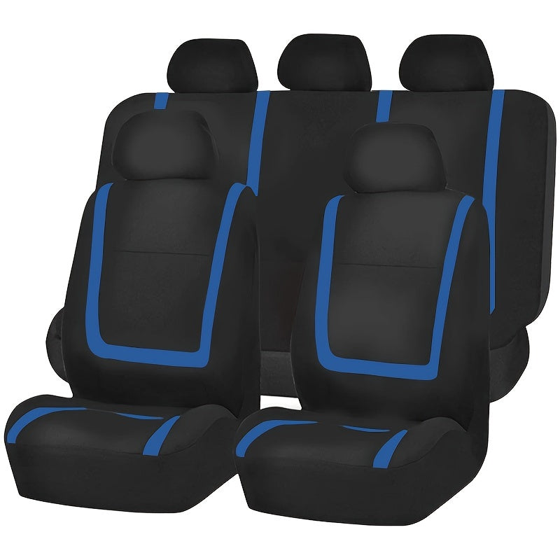 Car Seat Covers Full Set, Polyester Gray Purple Black Blue Red Purple Car Seat Cushion Universal Car Seat Protector Car Decoration Airbag Safe