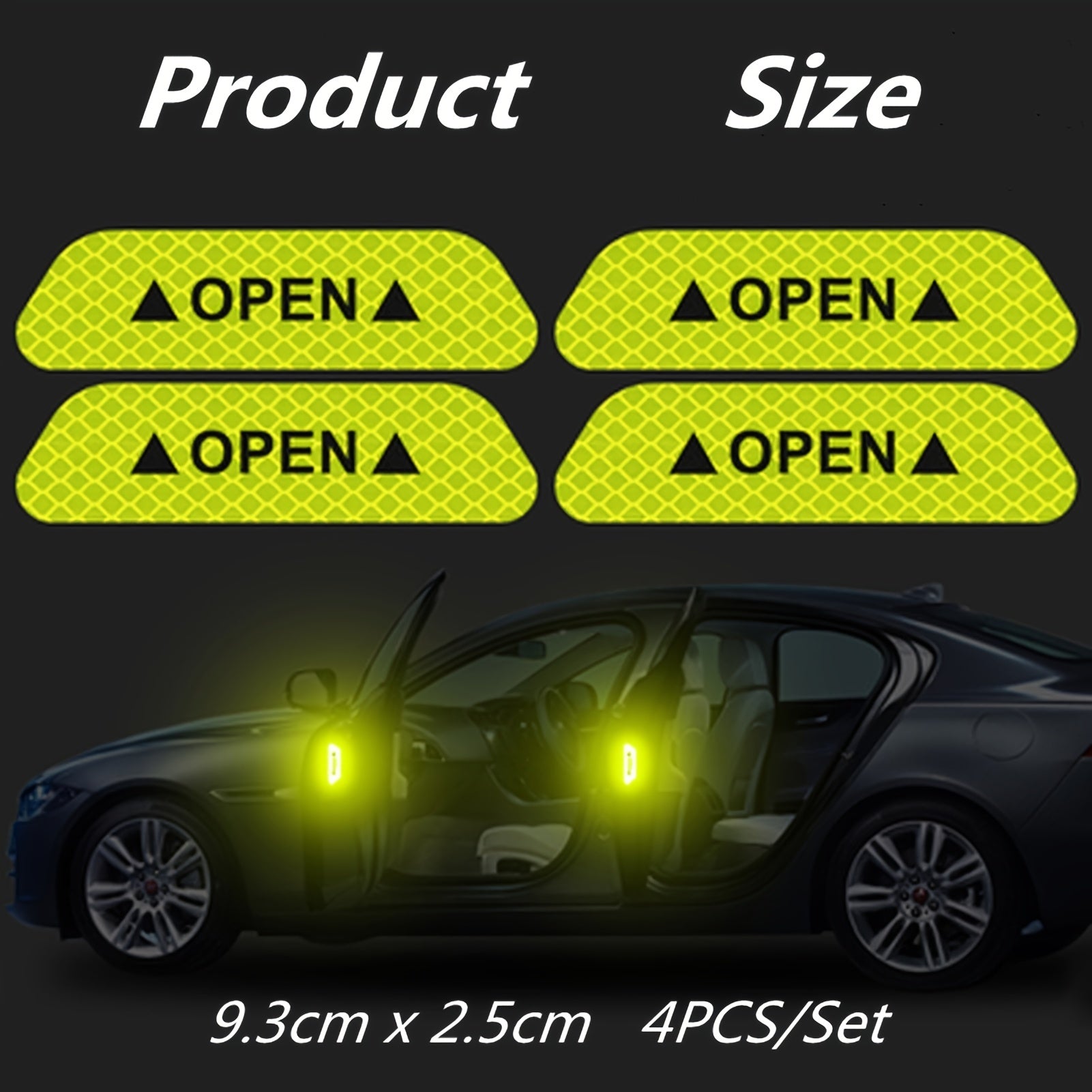 Boost Your Car's Safety &amp; Visibility With 4PCS Reflective Stickers!