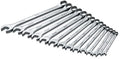 SK Professional Tools 86026 14-Piece 12-Point Metric Long Combination Wrench Set - SuperKrome Finish, Set of 14 Chrome Wrenches Made in USA