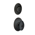 Wakefield Aged Bronze Single Cylinder Deadbolt with Siena Entry Door Knob Combo Pack