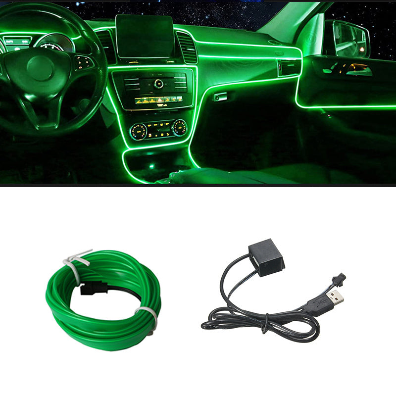 196.85inchCar Environment El Wire LED USB Flexible Neon Interior Lights Assembly RGB Light For Automotive Decoration Lighting Accessories