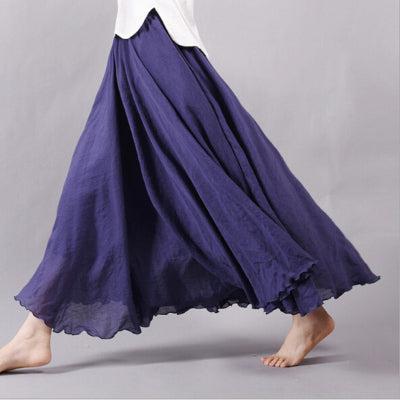 pleated vintage linen maxi skirt