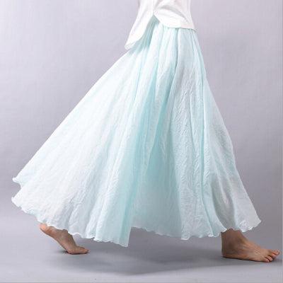 pleated vintage linen maxi skirt