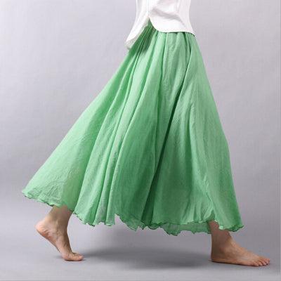 pleated vintage linen maxi skirt