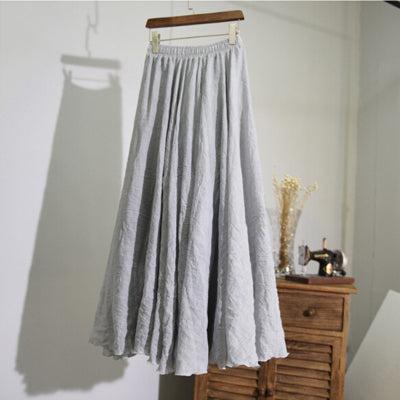 pleated vintage linen maxi skirt