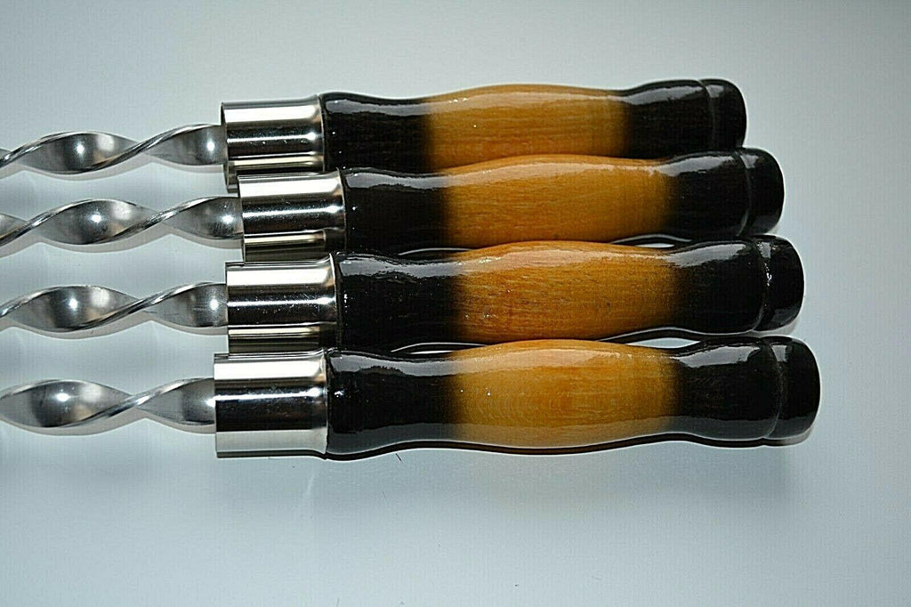 Set  steel skewer wooden case gift Grill BBQ Tool  BBQ accessory set
