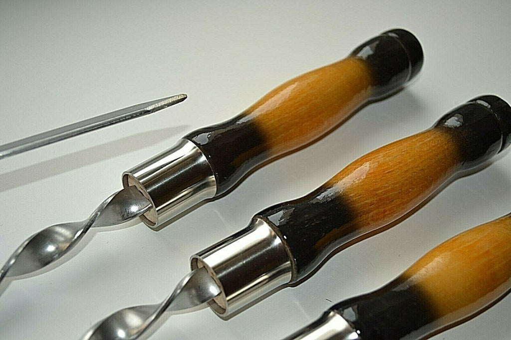 Set  steel skewer wooden case gift Grill BBQ Tool  BBQ accessory set