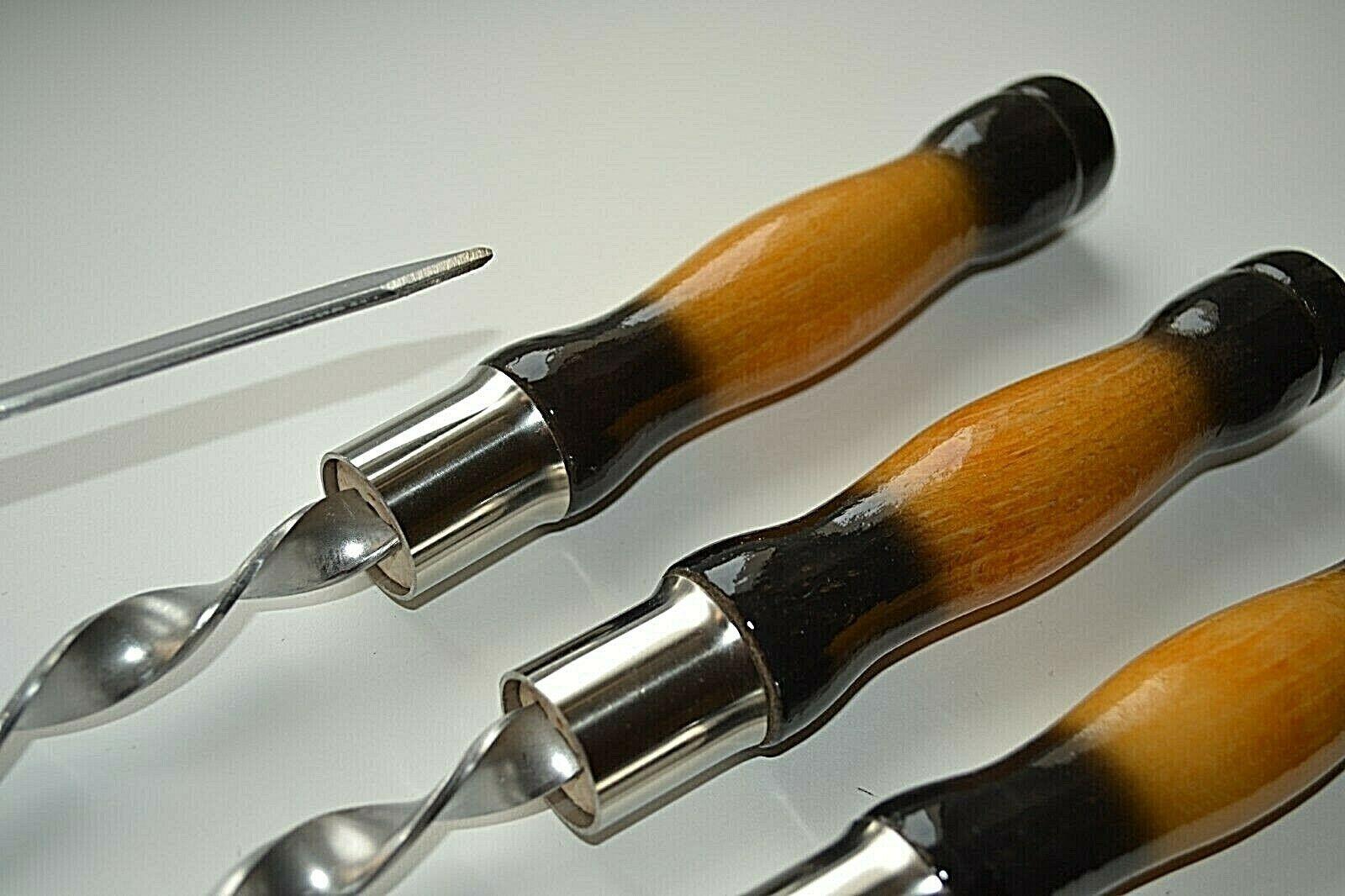 Set  steel skewer wooden case gift Grill BBQ Tool  BBQ accessory set