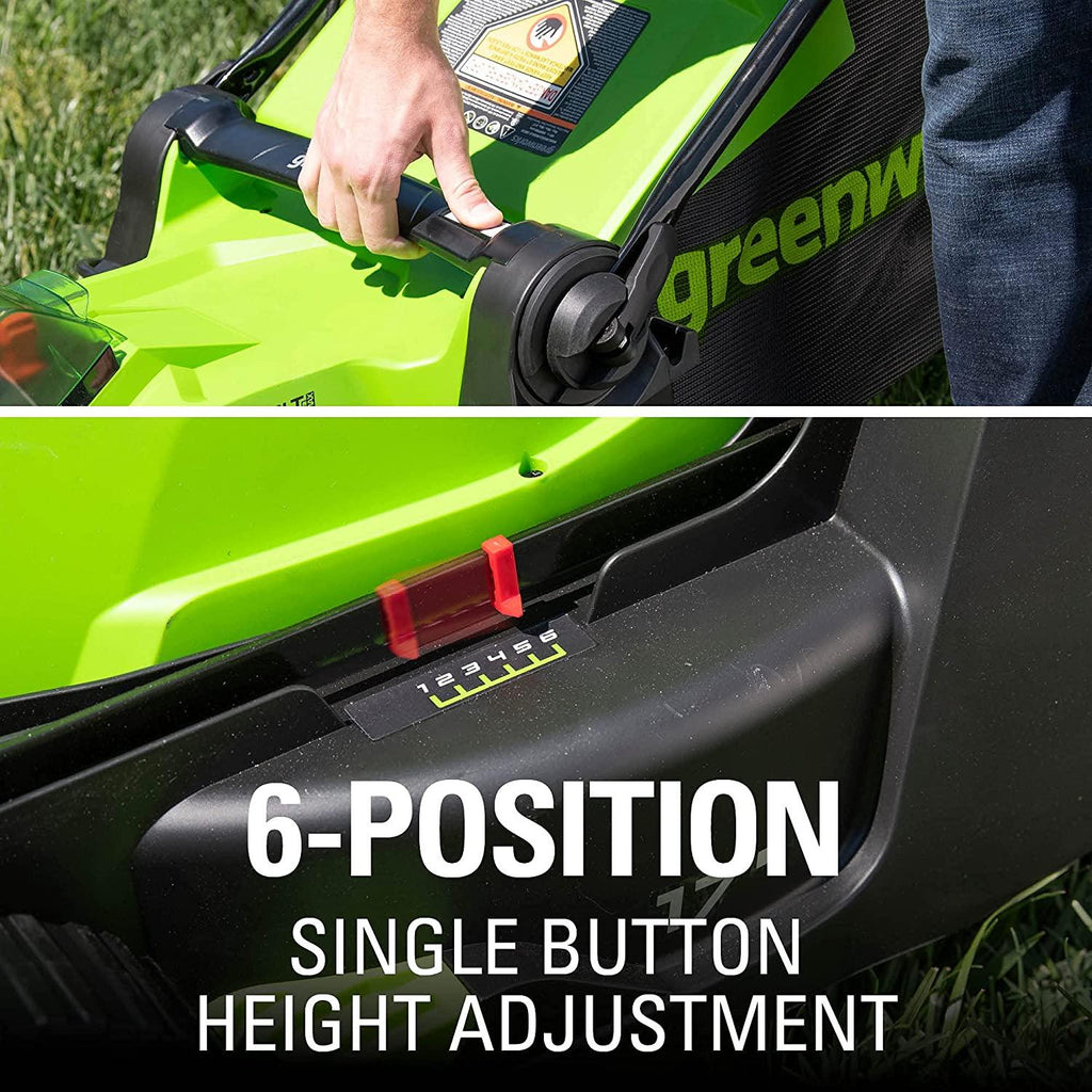 Greenworks 40V 17 inch Cordless Lawn Mower,Tool Only, MO40B01