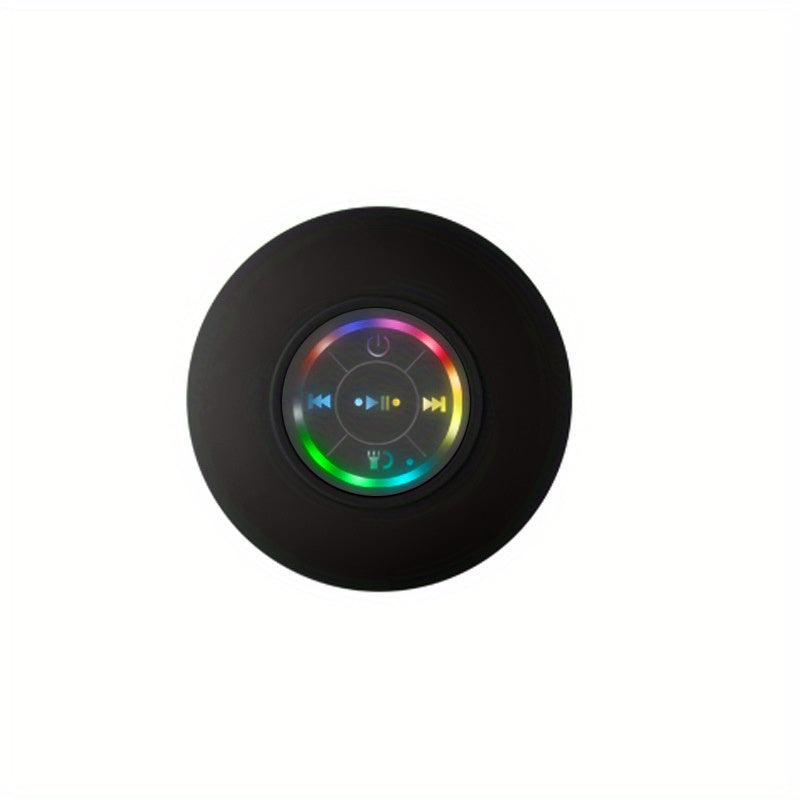 Shower Speaker, Portable Wireless Speaker With Suction Cup, USB Rechargeable Black Speaker With 2 Hours Play Time 3.7V/400mah Battery 5.0 Wireless Version Life For Parties, Bathroom, Travel, Home, And Outdoor (Suction Cups Must Be On A Smoo
