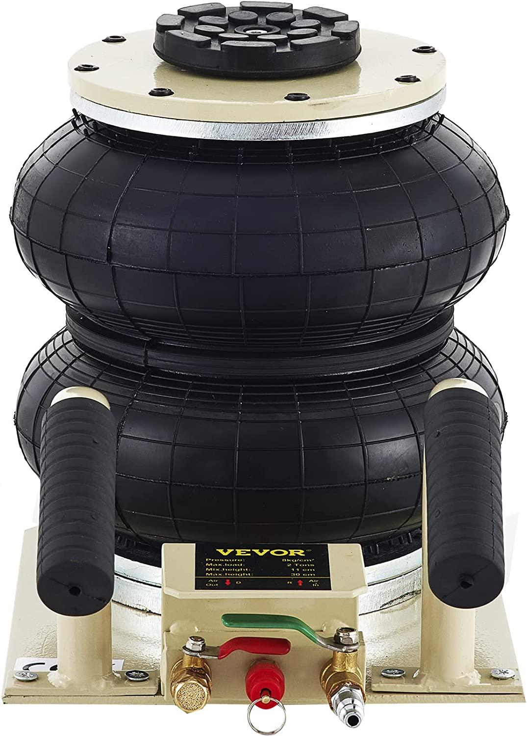 Mophorn Pneumatic Jack 2 Ton Double Bag Air Jack Lifting Height 12Inch Pneumatic Air Jack 4400LBS Capacity Extremely Fast Lifting Action (2 Tons)