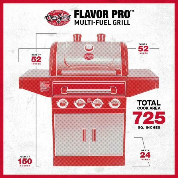 Flavor Pro 4-Burner Gas Grill with Multi-Fuel Flavor Drawer 7400