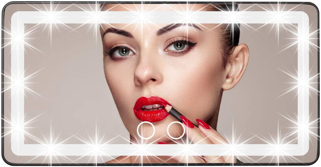Rechargeable LED Car Makeup Mirror - Sun Visor Mirror With Fill Light For Beauty On-the-Go!